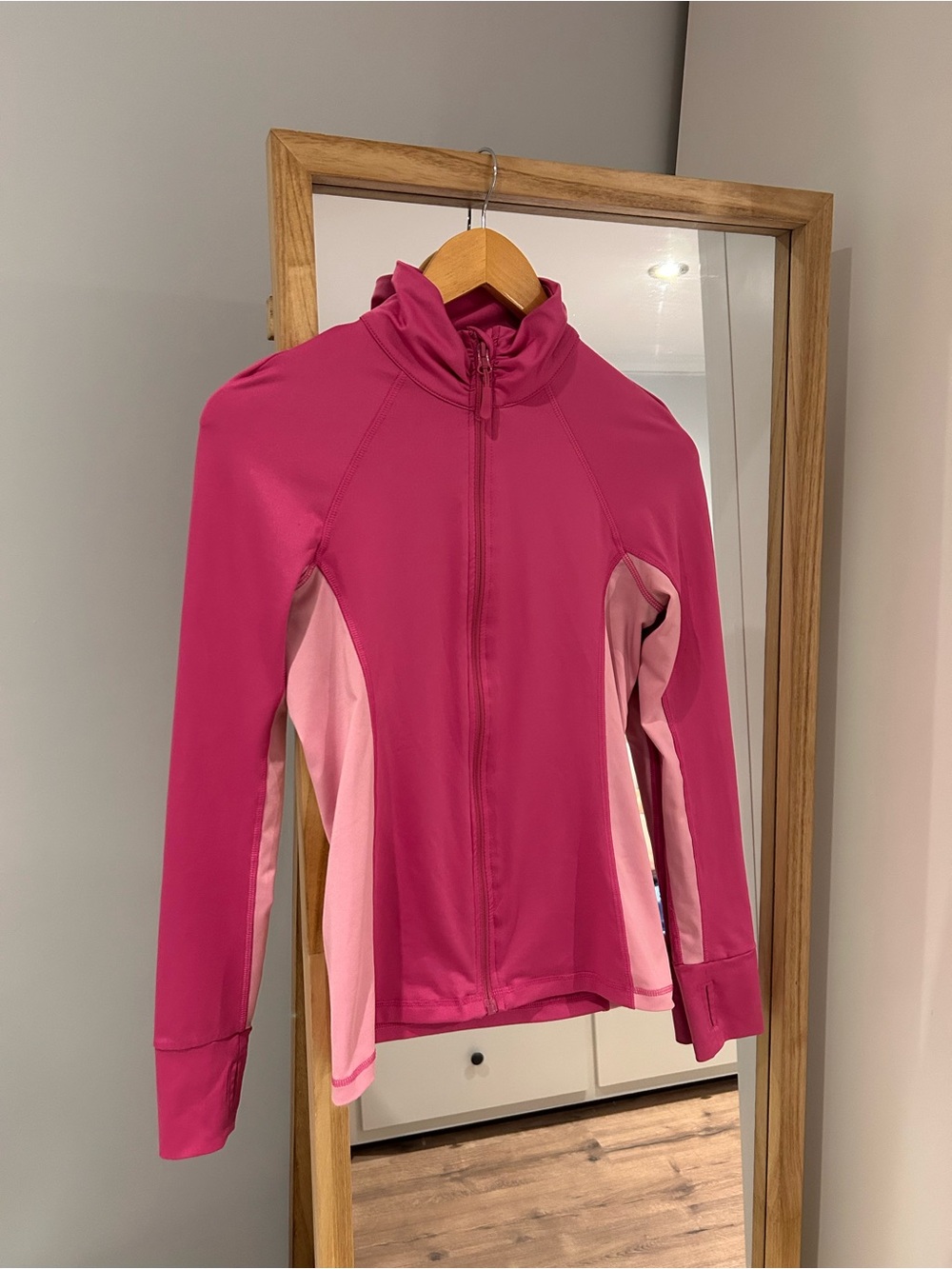 Forever 21 Pink Full-Zip Utility Jacket with Light Pink Panels
